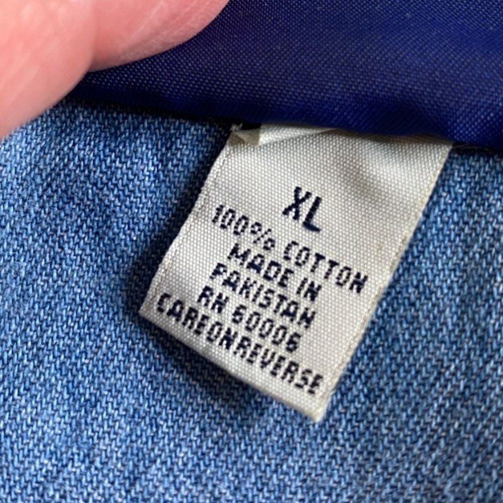 Paradise Point Vtg. Blue Denim "Coca-Cola" Shirt with Pointed Collar Size XL Y2K - Picture 4 of 13